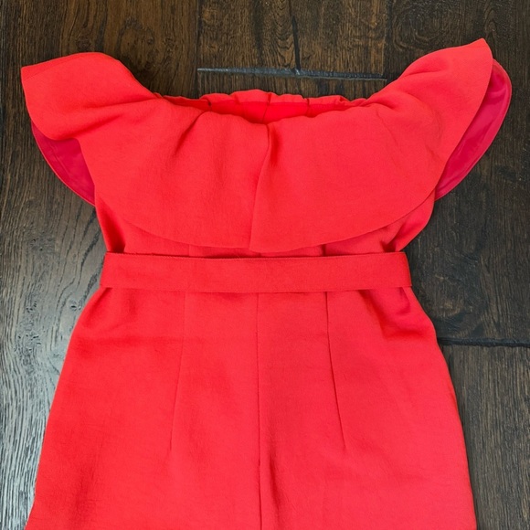 Babaton Red Ruffle Jumpsuit - Picture 4 of 8
